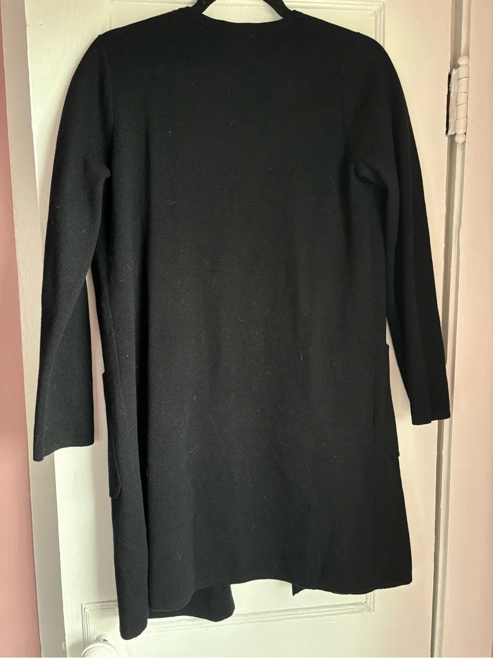 J.Crew Juliette Merino Wool Blend Sweater-Blazer Black XS Collarless Knit Jacket